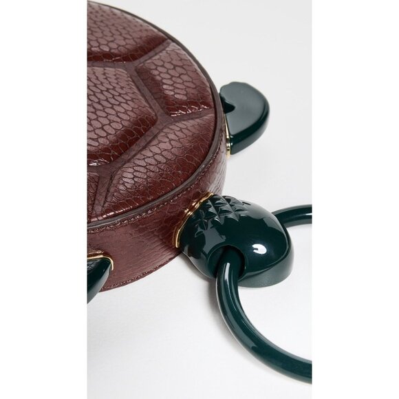 NWT STAUD Tortuga Handheld Bag in Mahogany Clover Turtle Bag Purse $350 - Picture 10 of 13